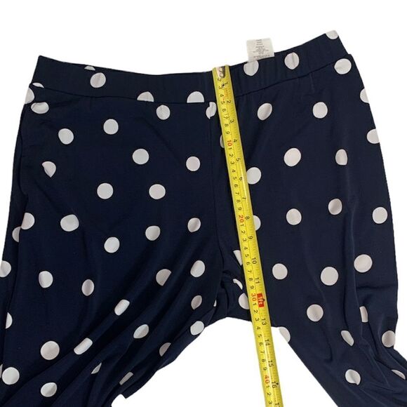 SUSAN Graver Navy Polka Dot Ruffled Petite Pants - Picture 6 of 8